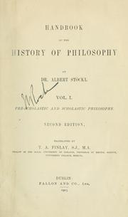 Cover of: Handbook of the history of philosophy | Albert StГ¶ckl