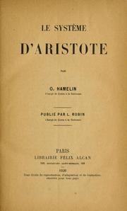 Cover of: Le système d'Aristote