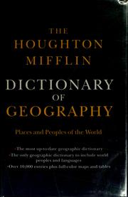 Cover of: The Houghton Mifflin dictionary of geography by Houghton Mifflin Company