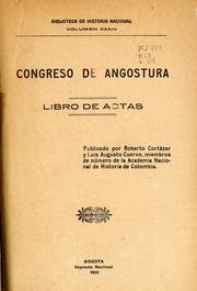 Cover of: Congreso de Angostura: libro de actas