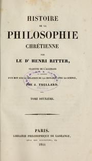 Cover of: Histoire de la philosophie chrétienne