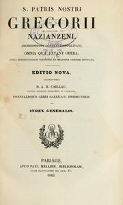 Opera omnia by Gregory of Nazianzus, Saint