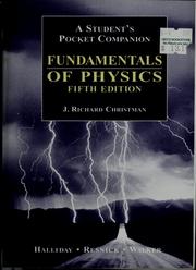 Cover of: A student's pocket companion to accompany Fundamentals of physics, 5th edition, David Halliday, Robert Resnick, Jearl Walker