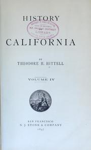 Cover of: History of California by Theodore Henry Hittell
