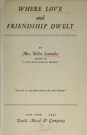 Cover of: Where love and friendship dwelt