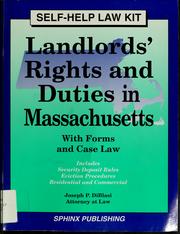 Cover of: Landlords' rights and duties in Massachusetts: with forms