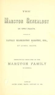 Cover of: The Marston genealogy by Nathan Washington Marston