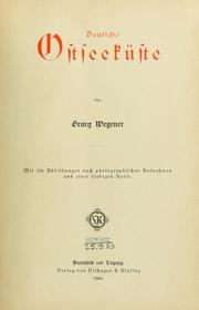 Cover of: Deutsche Ostseeküste by Wegener, Georg