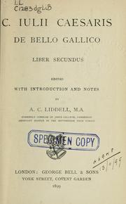 Cover of: De bello Gallico liber secundus by Gaius Julius Caesar