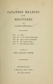 Cover of: Japanese reading for beginners by Arthur Rose-Innes