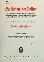 Cover of: Die Sitten der Völker by Georg Buschan