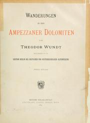Cover of: Wanderungen in den Ampezzaner Dolomiten by Theodor Karl Wilhelm von Wundt