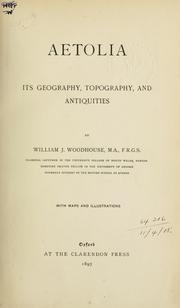 Cover of: Aetolia: its geography, topography, and antiquities