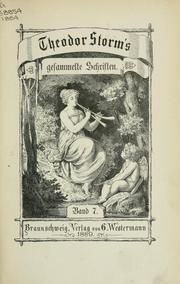 Cover of: Gesammelte Schriften by Theodor Storm