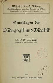 Cover of: Grundlagen der Pädagogik und Didaktik