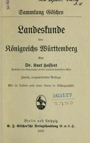 Cover of: Landeskunde des Königreichs Württemberg by Hassert, Kurt