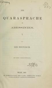 Cover of: Die Quarasprache in Abessinien