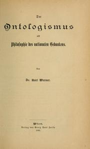 Cover of: Die italienische Philosophie des neunzehnten Jahrhunderts by Werner, Karl