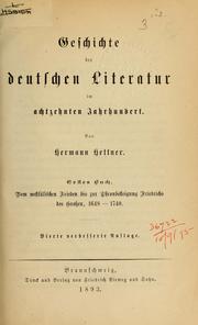 Cover of: Literaturgeschichte des achtzehnten Jahrhunderts