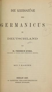 Cover of: Die Kriegszüge des Germanicus in Deutschland
