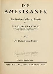 Cover of: Die Amerikaner by A. Maurice Law