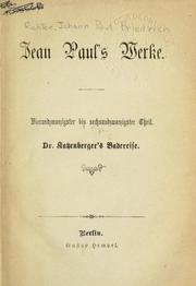 Cover of: Jean Paul's Werke by Jean Paul