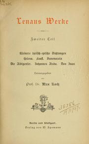 Cover of: Werke by Nikolaus Lenau