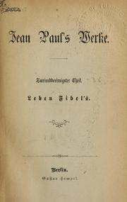 Cover of: Jean Paul's Werke by Jean Paul, Jean Paul