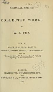 Cover of: Memorial edition of collected works