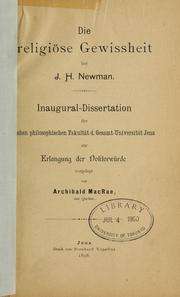 Die religiöse Gewissheit bei J.H. Newman by Archibald Oswald MacRae