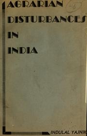 Cover of: Agrarian disturbances in India