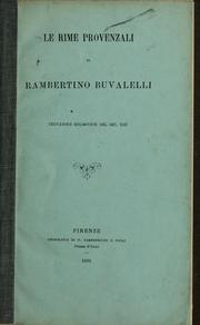 La rime provenzali di Rambertino Buvalelli by Rambertino Buvalelli