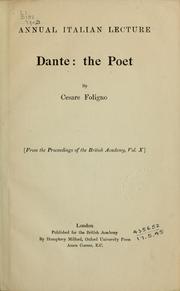 Cover of: Dante: the poet