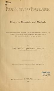 Cover of: Footprints of a profession by Horatio C. Meriam