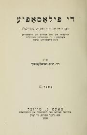 Di filosofye by Chaim Zhitlowsky