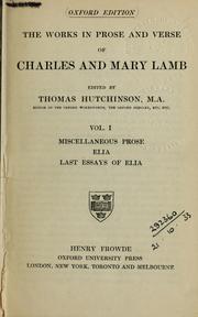Cover of: The works in prose and verse of Charles and Mary Lamb