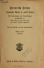Cover of: Sämtliche Werke by Heinrich Heine