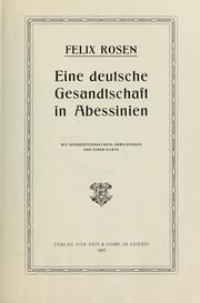 Cover of: Eine deutsche Gesandtschaft in Abessinien