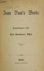 Cover of: Jean Paul's Werke by Jean Paul, Jean Paul