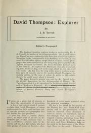 Cover of: David Thompson, explorer