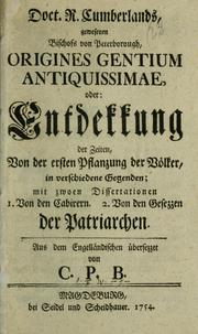 Cover of: Origines gentium antiquissimae, oder, Entdeckung der Zeiten