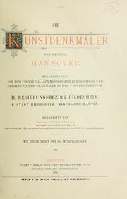 Cover of: Die Kunstdenkmäler der Provinz Hannover by 