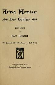 Cover of: Alfred Mombert der Denker by Hans Reinhart