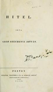 Cover of: Hitel by Széchenyi, István gróf
