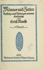 Cover of: Männer und Zeiten: Aufsätze und Reden zur neueren Geschichte