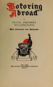 Cover of: Motoring aboard by Frank Spencer Presbrey