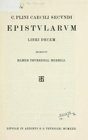 Epistvlarvm libri decem by Pliny the Younger