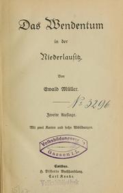 Cover of: Das Wendentum in der Niederlausitz by Ewald Müller, Ewald Müller