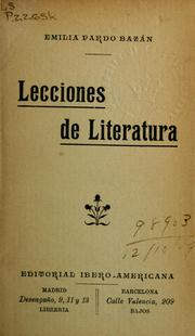 Cover of: Lecciones de literatura by Emilia Pardo Bazán