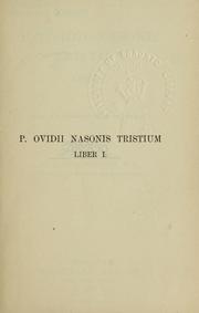 Cover of: Tristium liber I by Ovid